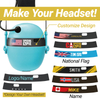 Custom E2 Crystal Sticker Set for Earmuffs, Personalized Name Flag Logo Club Decal
