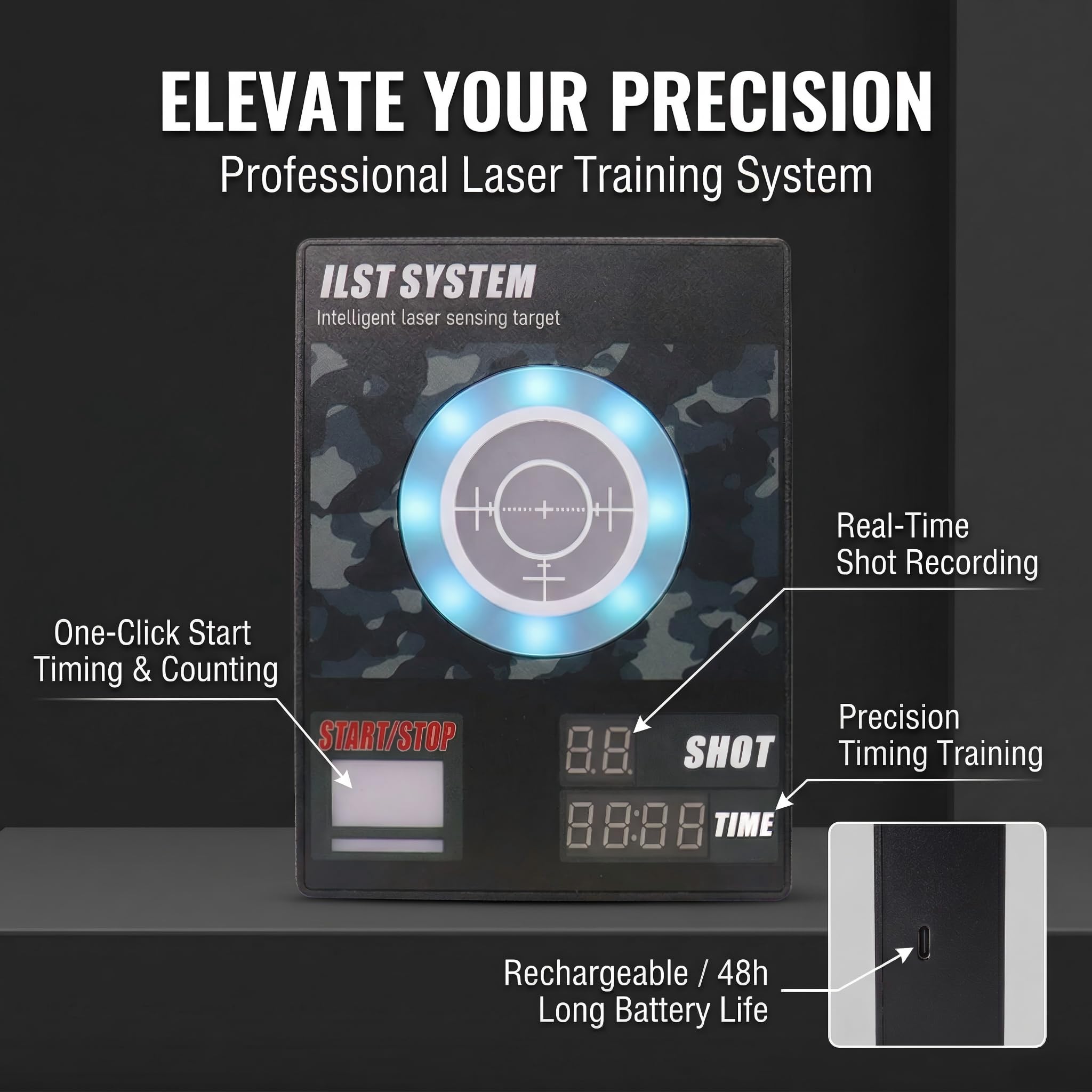 Dry Fire Laser Training System, Laser Target with Laser Training Cartridge